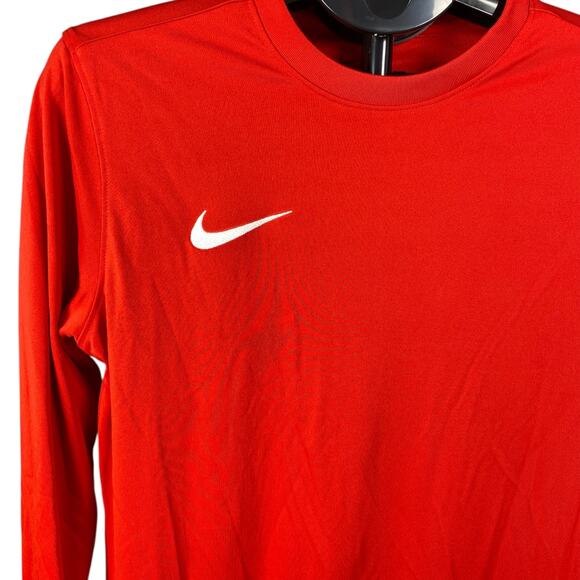 Nike Dri-FIT Long Sleeve Shirt Men’s Size M | Red Athletic Training Tee - Picture 4 of 7